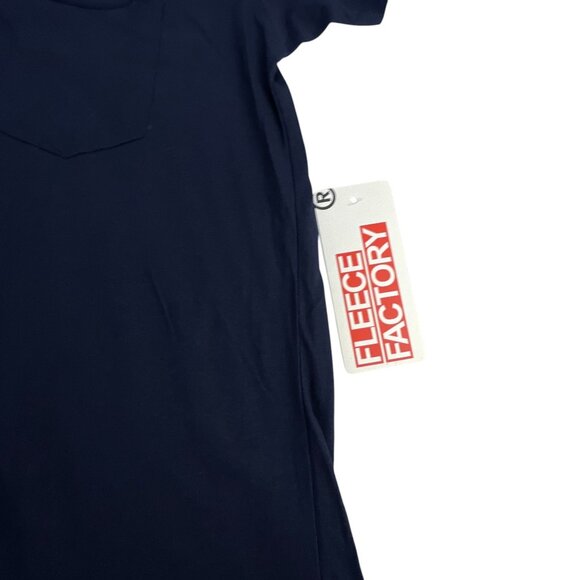 Fleece Factory Short-Sleeve Pocket T-Shirt S Blue Womens 100% Cotton Classic Cas - Picture 4 of 8